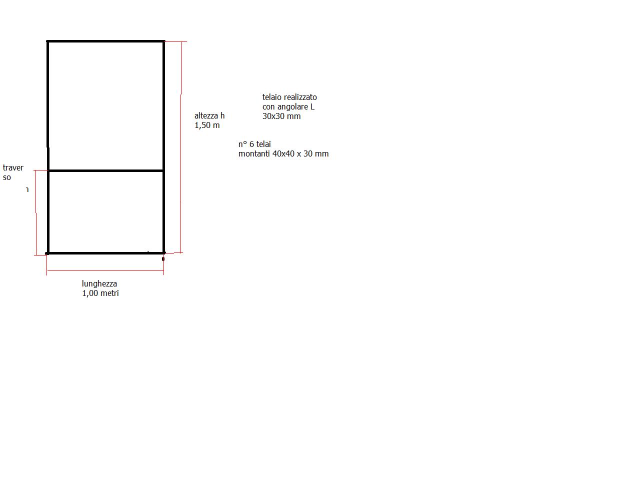 schema telaio finestra realizzato