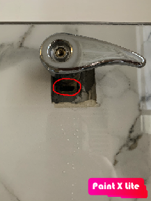 In rosso il foro in questione